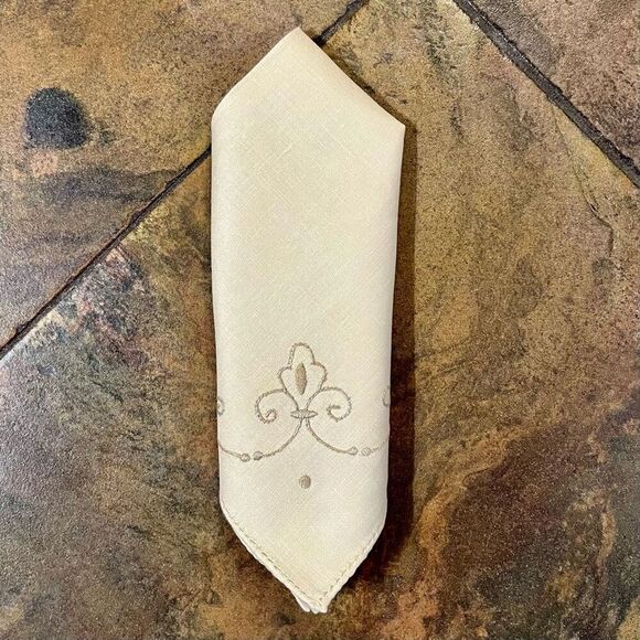 Italian Embroidered Cloth Napkins Set of 11 - Picture 9 of 11